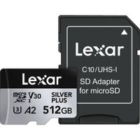 Lexar microSDXC 512GB Professional SILVER PLUS UHS-I V30 - 205 MB/s lectura, 150 MB/s escr