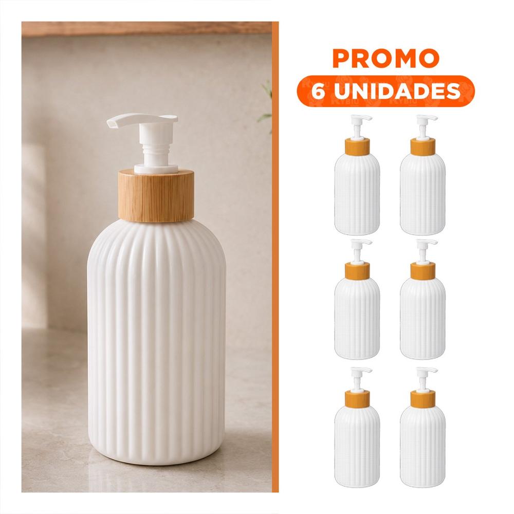 Pack6 Envase para Productos Liquidos Cilindro Color Blanco 7x19cm