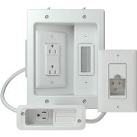 SANUS Kit de Gestión de Energía y Cables para TV Montada y Soundbar, 3 Salidas 120 VAC,
