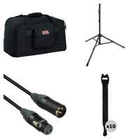 Gator GPA-TOTE8 Kit de Transporte para Altavoces de 8"" con Soporte, Cable XLR y Correas de