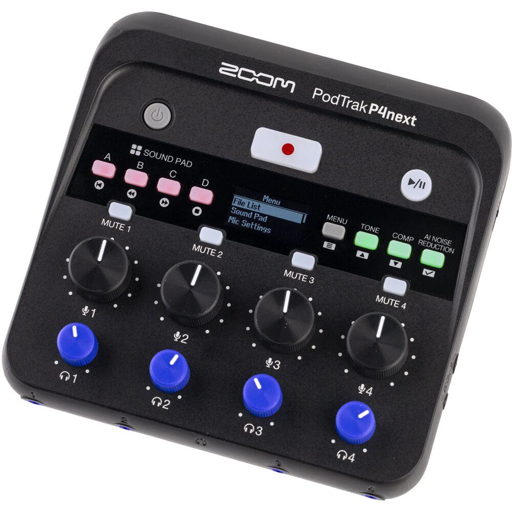 Zoom PodTrak P4next Grabadora de Podcast Multitrack PortÃ¡til con 4 Entradas XLR, ReducciÃ