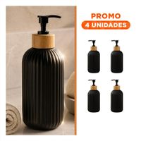 Pack4 Dispensador Multiuso Cilindro Negro con Acabado Dorado 7x19cm YRegalo Sticker