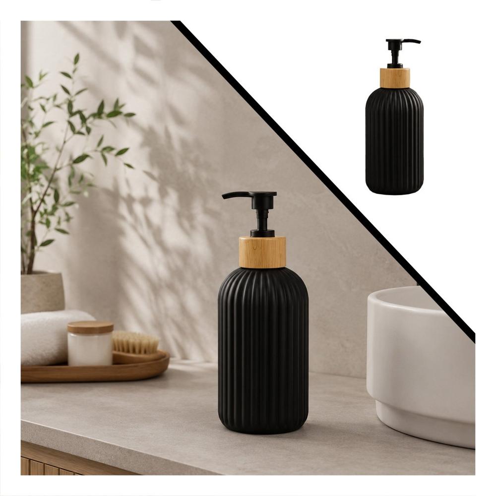 Contenedor para Locion de Manos Cilindro Color Negro 7x19cm Y Ligas Regalo