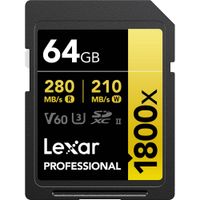 Lexar Tarjeta de Memoria SDXC 64GB Professional 1800x UHS-II GOLD Series - Velocidades de