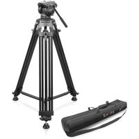 SHAPE Tripode de Video SVT10K 3-Stage con Cabezal Fluido y Bolsa - Soporta hasta 22 lb, Al