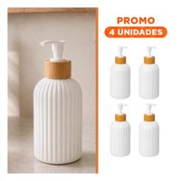 Pack4 Dispensador Multiuso Cilindro Blanco con Acabado Dorado 7x19cm YRegalo Sticker