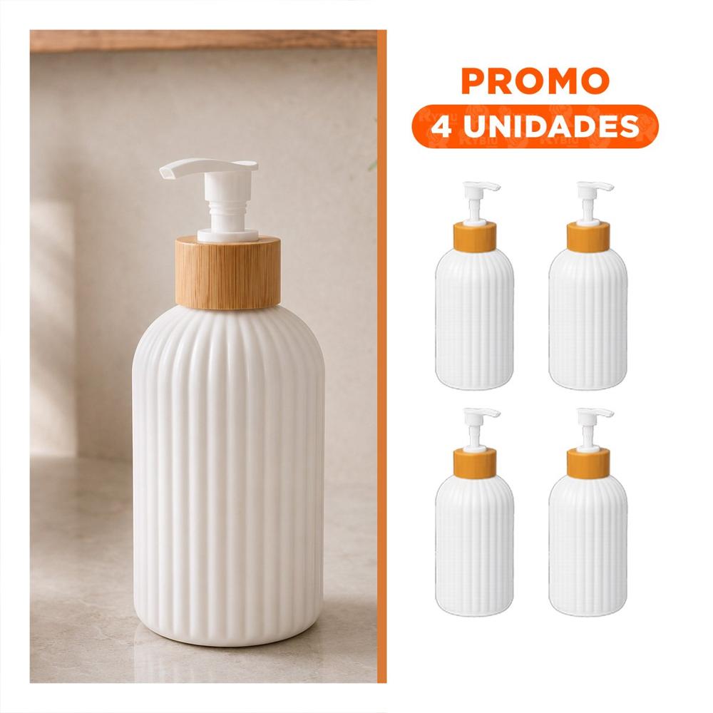 Pack4 Dispensador Multiuso Cilindro Blanco con Acabado Dorado 7x19cm YRegalo Sticker