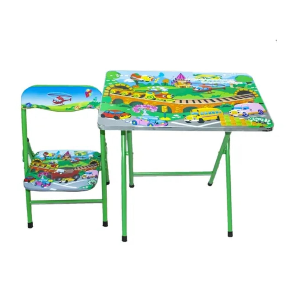 Set Escritorio y Silla Portatil Diseño Medios de Transportes para Niños
