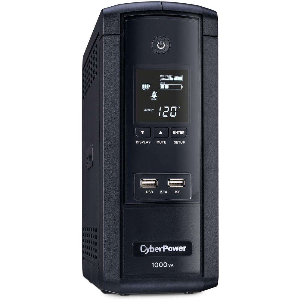 CyberPower BRG1000AVRLCD UPS 1000VA/600W con Regulación Automática de Voltaje y Pantalla