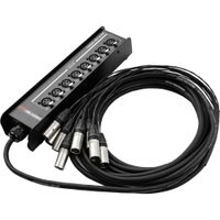 Gator Cableworks Backline Series 8-Channel Drop Snake 25' - 8 XLR Hembras, Conectores de C