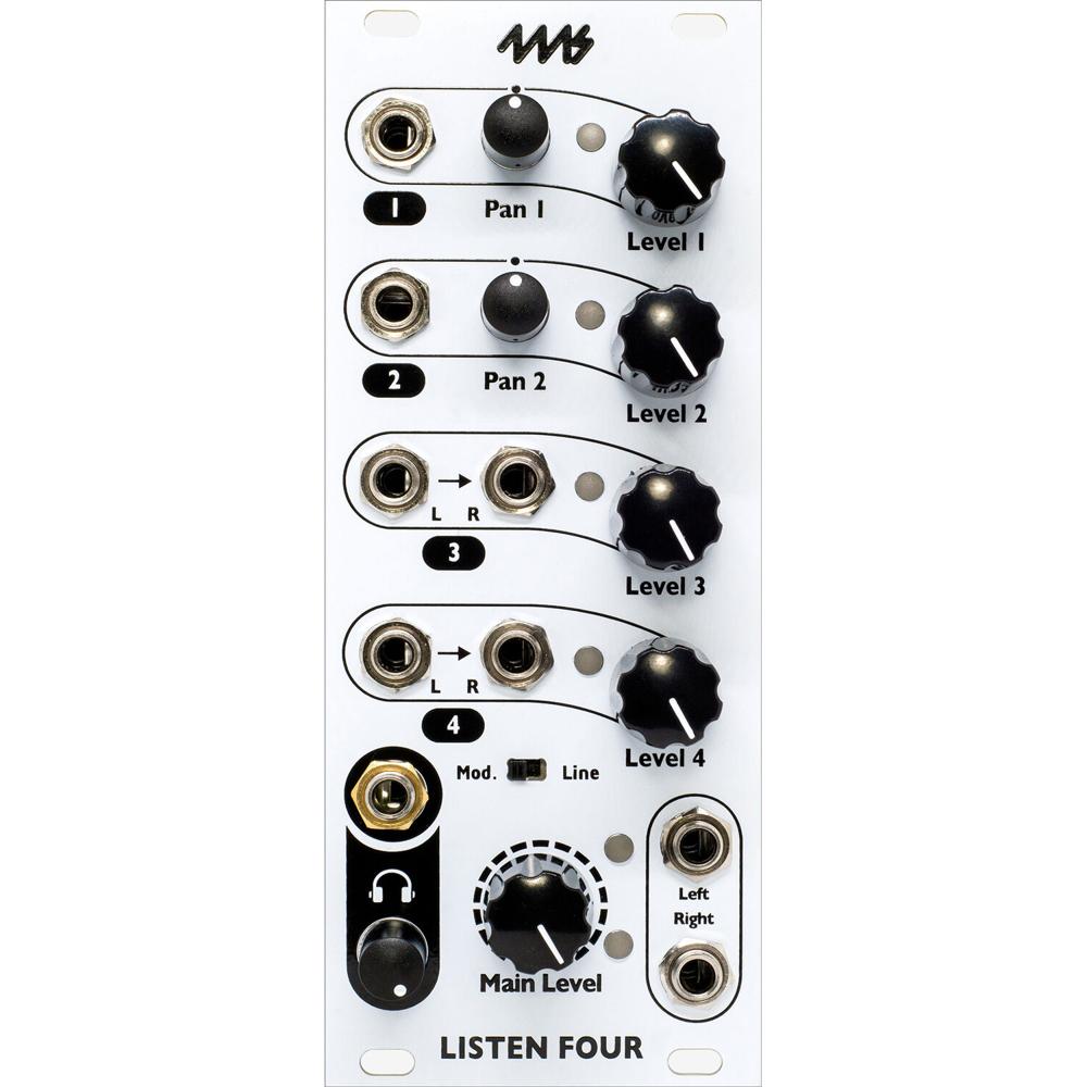 4ms Mixer Eurorack Listen Four 4 Canales con Salidas de Línea y Auriculares