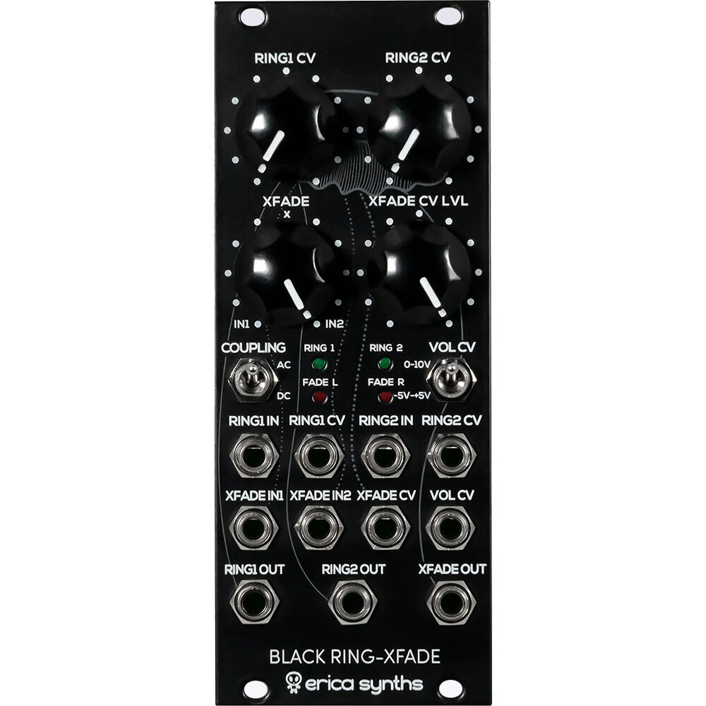 Erica Synths Módulo Eurorack Black Ring-Xfade 10 HP - Dual Ringmodulator/Waveshaper, Cros