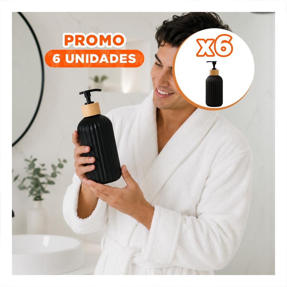 Pack6 Dispensador para Espacios del Hogar Cilindro Color Negro 7x19cm YRegalo Sticker