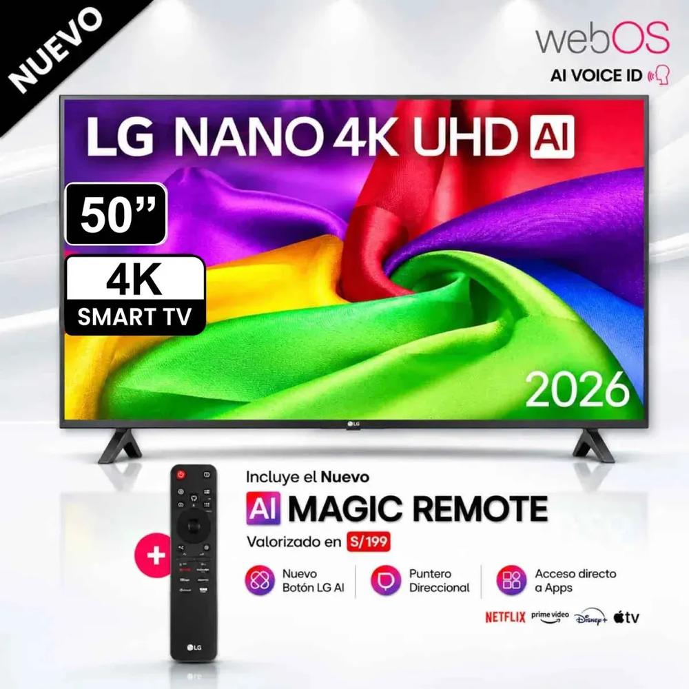 Televisor LG 50 Pulg Nano 4K UHD AI Smart TV 50NU800BPSC 2026