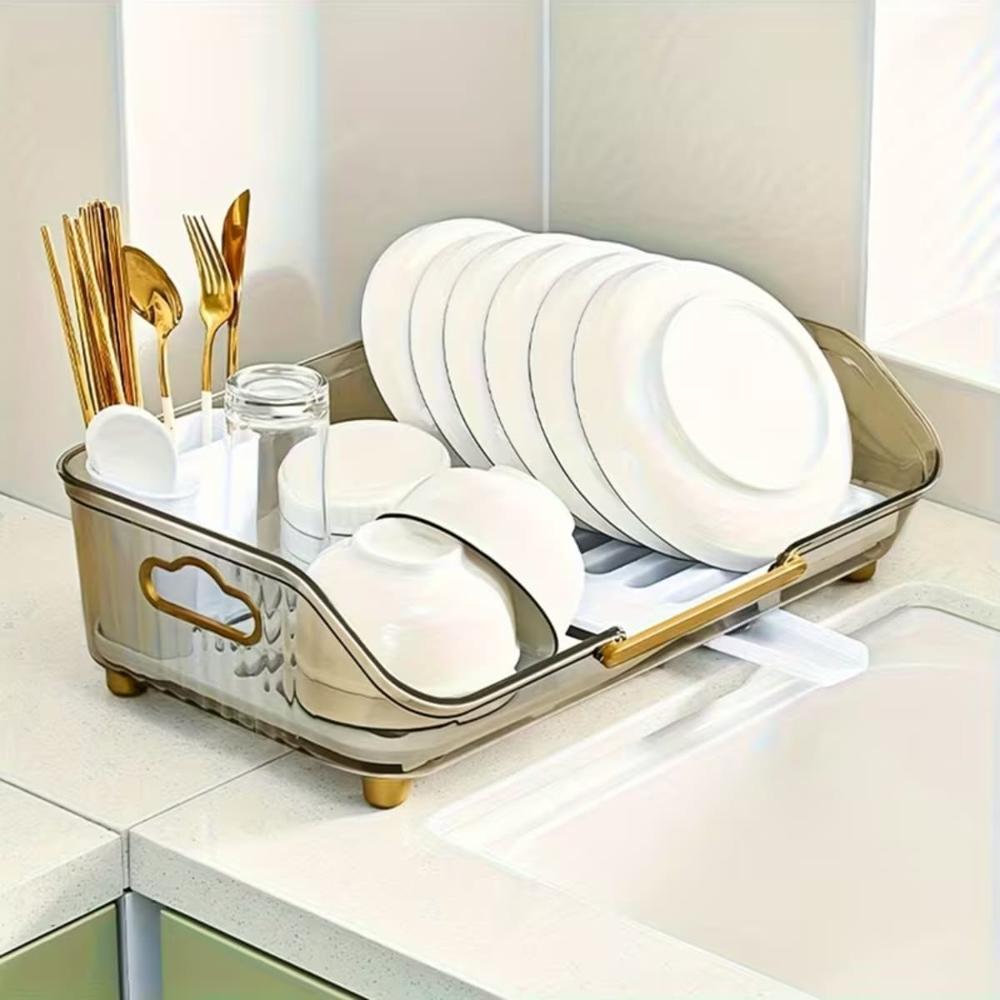 Escurridor de Platos con Drenaje Giratorio Abigail Café  857CF01