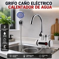 Grifo Caño Electrico con Ducha Calentador de Agua para Lavadero Cocina