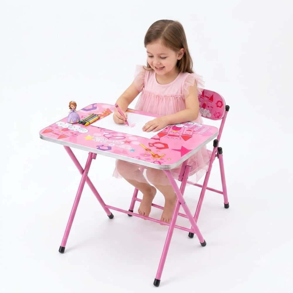 Set Escritorio y Silla Portatil Diseño Castillo de Princesa para Niñas