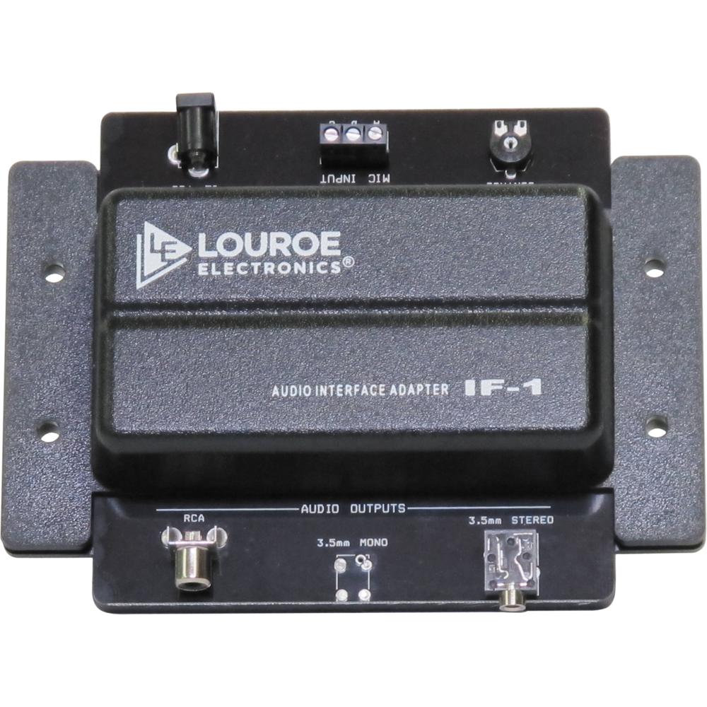 Louroe IF-1 Adaptador de Interfaz de Audio con Salidas RCA y 3.5mm, Ajuste de Ganancia Var