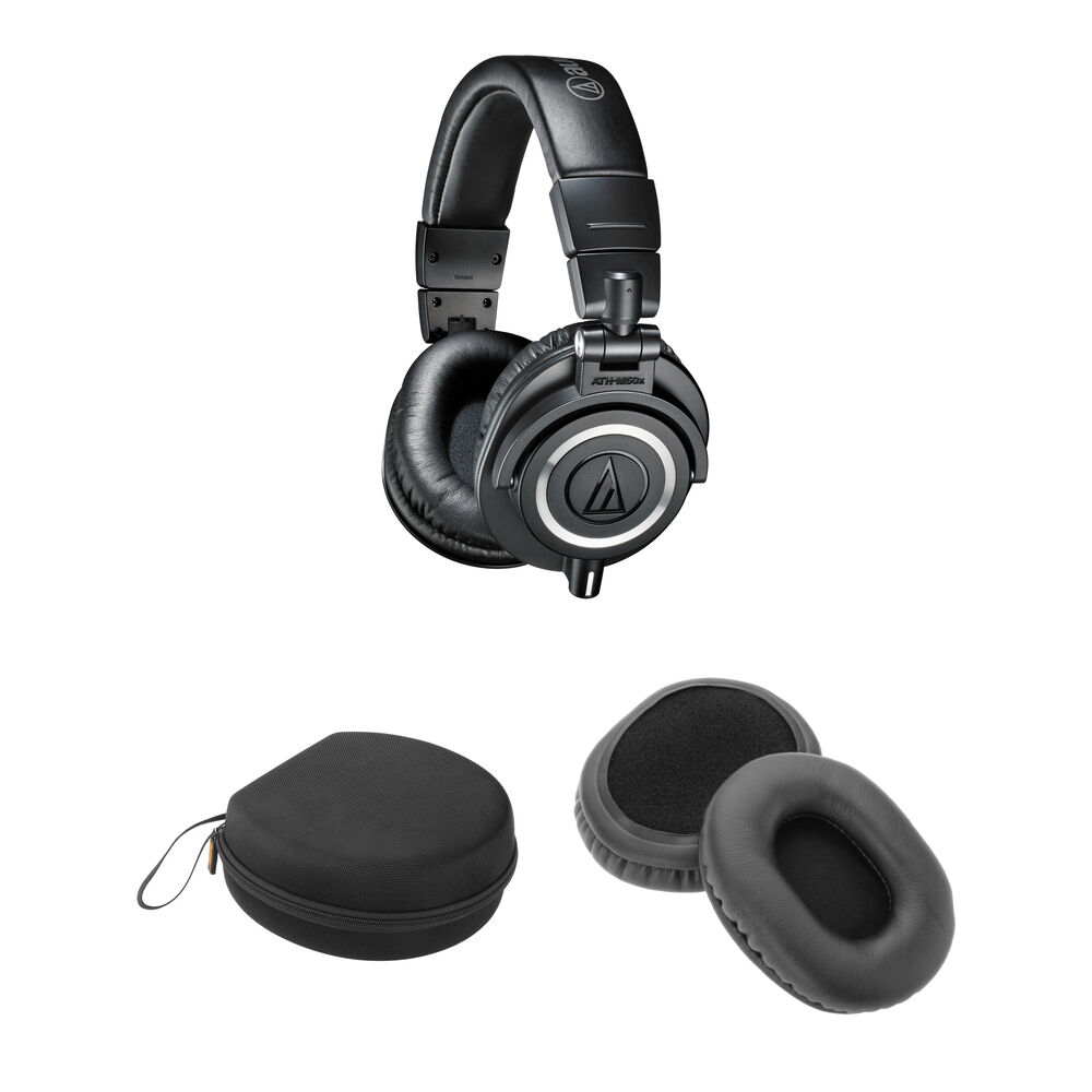 Audio-Technica ATH-M50x Auriculares Monitor con Estuche Universal y Cables
