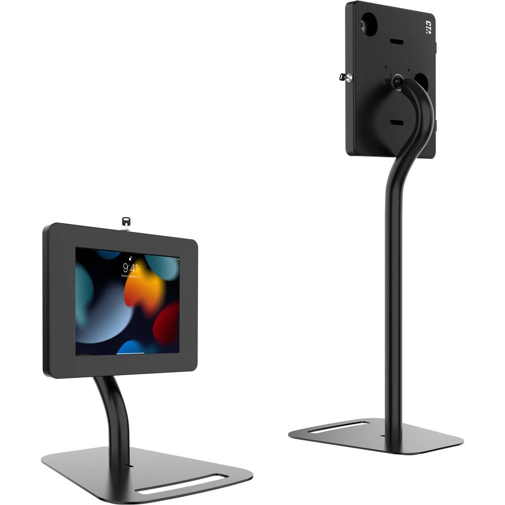 CTA Digital Soporte Kiosco de Piso a Escritorio para Tablets Modelo Ajustable con Cerradur