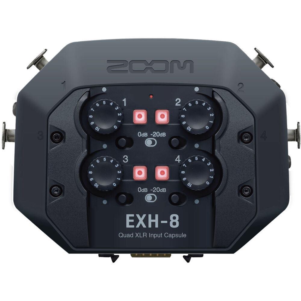 Zoom EXH-8 Cápsula de Entrada Cuádruple XLR para Grabadora H8