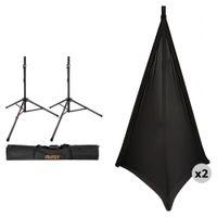 Auray Kit de Soporte para Altavoces PA con Dos Trípodes Ajustables y Funda, Soporta hasta