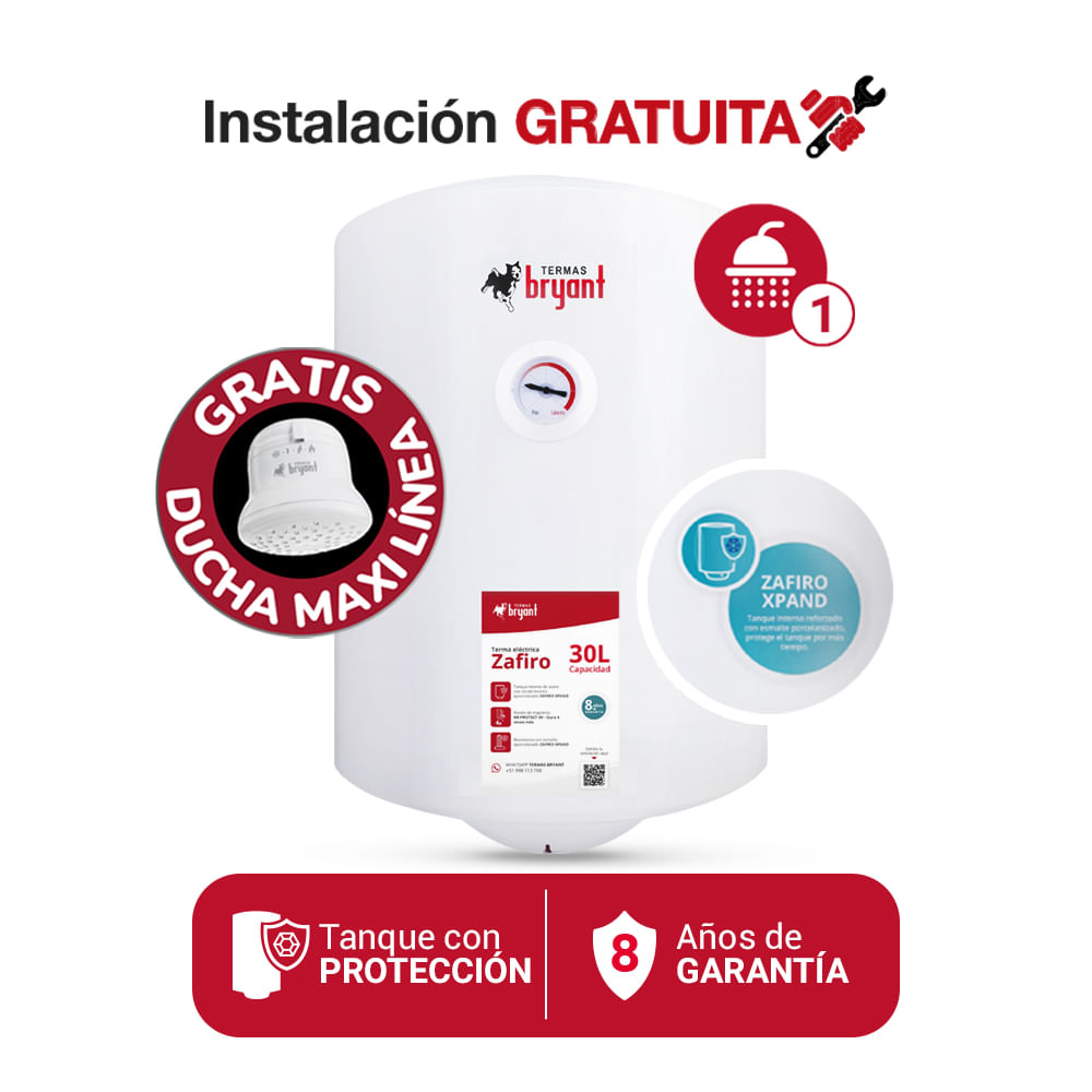 TERMA ELÉCTRICA 30 L BRYANT ZAFIRO
