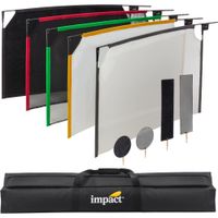Impact PortaFrame Scrim Flag Kit 24 x 36"" - 5 Marcos de Bandera, 1/2-Stop y 1-Stop Black N