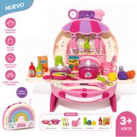 Cocina de Juguete Portátil 2 en 1 con Accesorios Arcoiris 008-506A