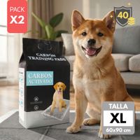 Pañal Piso Carbon para Perros Talla XL 60x90cm Pack x2 40und NANPET