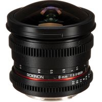 Rokinon 8mm T3.8 Cine UMC Fisheye CS II Lens - Montura Canon EF, Apertura T3.8 a T22, Elem