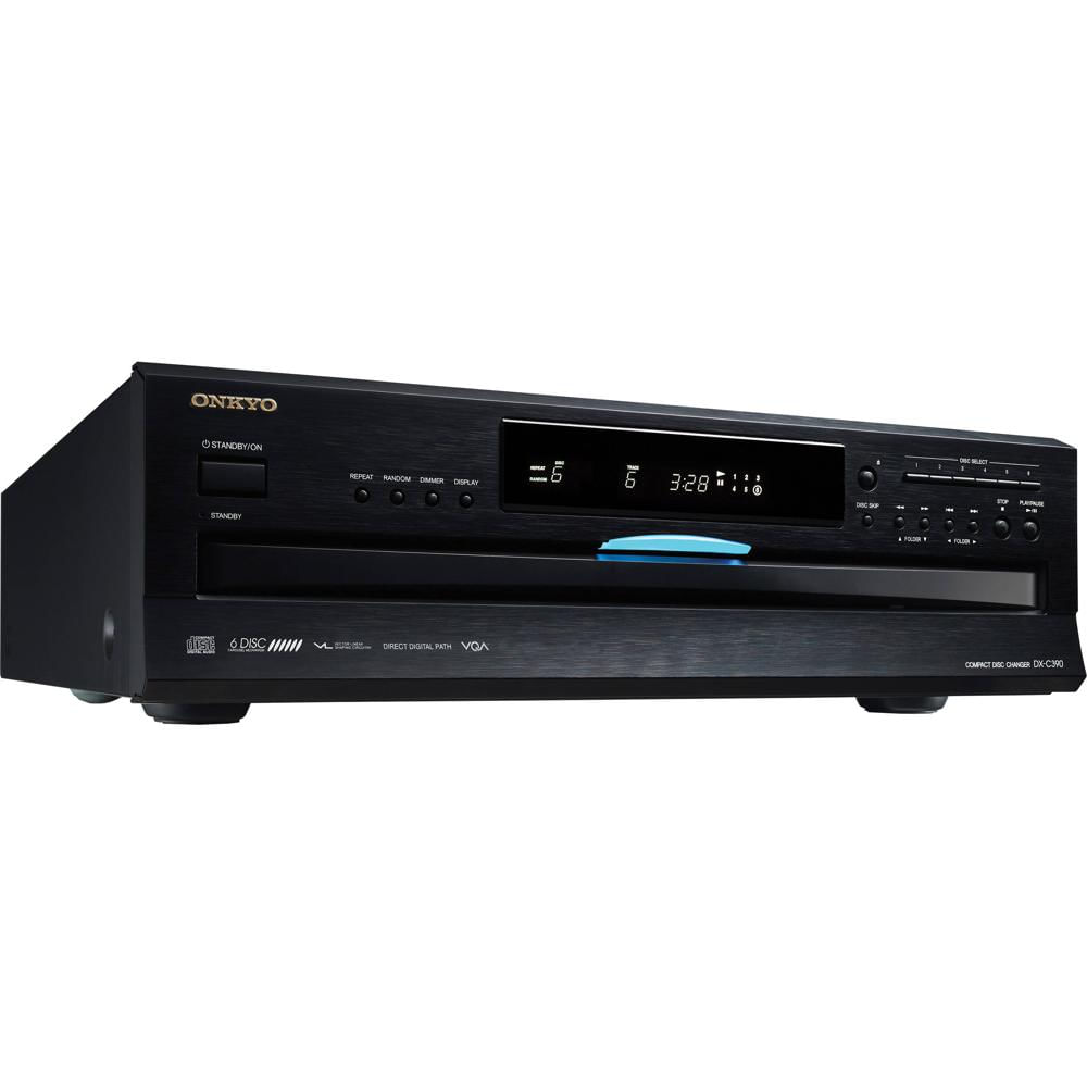 Onkyo Cambiador de CD de 6 Discos DX-C390 con Salidas Analógicas y Digitales, VLSC y Conv