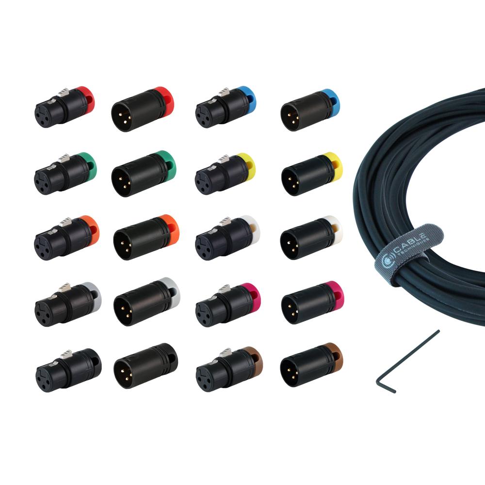 Cable Techniques CT-LP-DIY-BX-10 Set de Cable XLR 3-Pin Low-Profile con 10 Conectores B-Sh