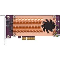 QNAP Tarjeta de Expansión SSD Dual M.2 22110/2280 PCIe Gen2 x4 NVMe - Soporta Dos SSDs M.