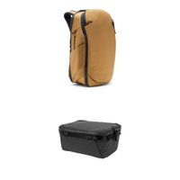 Peak Design Mochila de Viaje 30L con Cubo para Cámara Pequeño/Mediano V2 (Coyote)