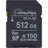 Novachips Tarjeta de Memoria SDXC 512GB Scalar UHS-II V60 - Velocidades de Lectura 280 MB/