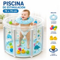 Piscina de Estimulación para Bebé 75x75 cm con Flotador y Pelotas