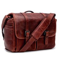 ONA Brixton Messenger Bag de Cuero Root Beer para Cámara y Laptop de 13"" con Divisores Aj