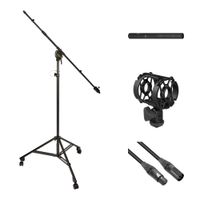 Auray MS-SB1W Kit de Soporte de Micrófono Boom con Micrófono Shotgun Hypercardioide