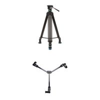 Benro KH26PC Kit de Cabezal de Video, Trípode de Aluminio de 2 Etapas y Dolly DL-08