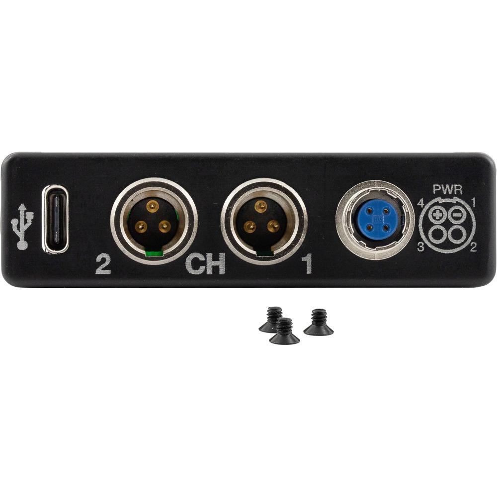 Lectrosonics Adaptador DSR con USB-C, Hirose 4-Pin y dos conectores TA3M