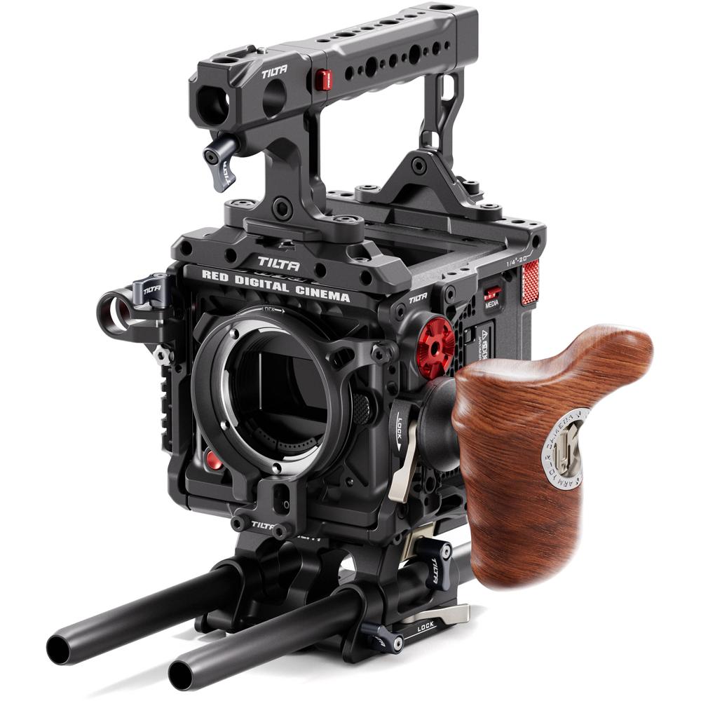 Tilta Cage Básico para Cámara RED KOMODO-X - Soporte Modular, Mango de Madera, Placa Bas