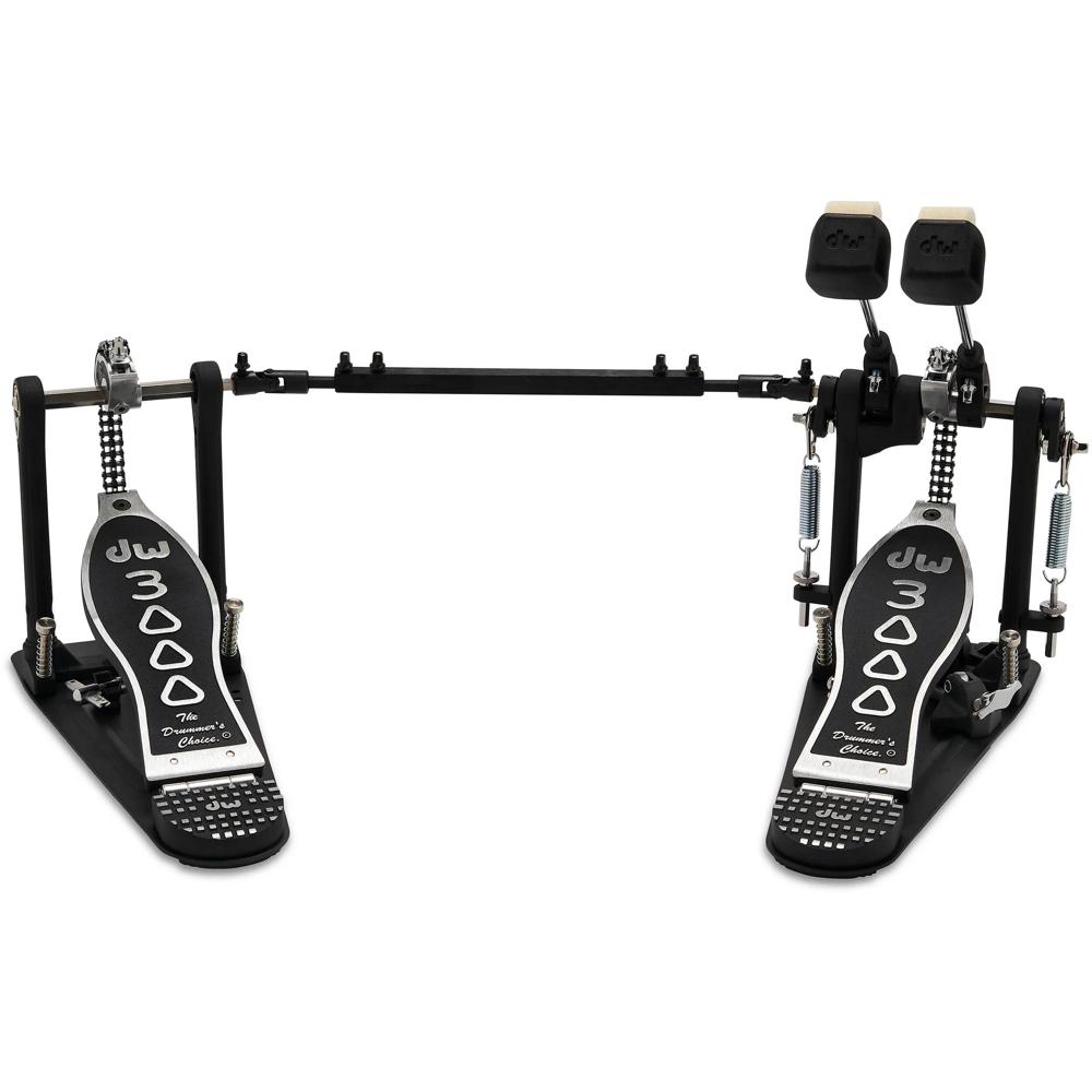 DW DRUMS Pedal de Batería Doble 3000 Series con Doble Cadena, Beaters DW101 y Base de Ace