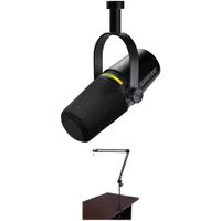 Shure MV7+ Micrófono Podcast XLR/USB con Brazo Ajustable, Sonido Legendario, Salidas USB-