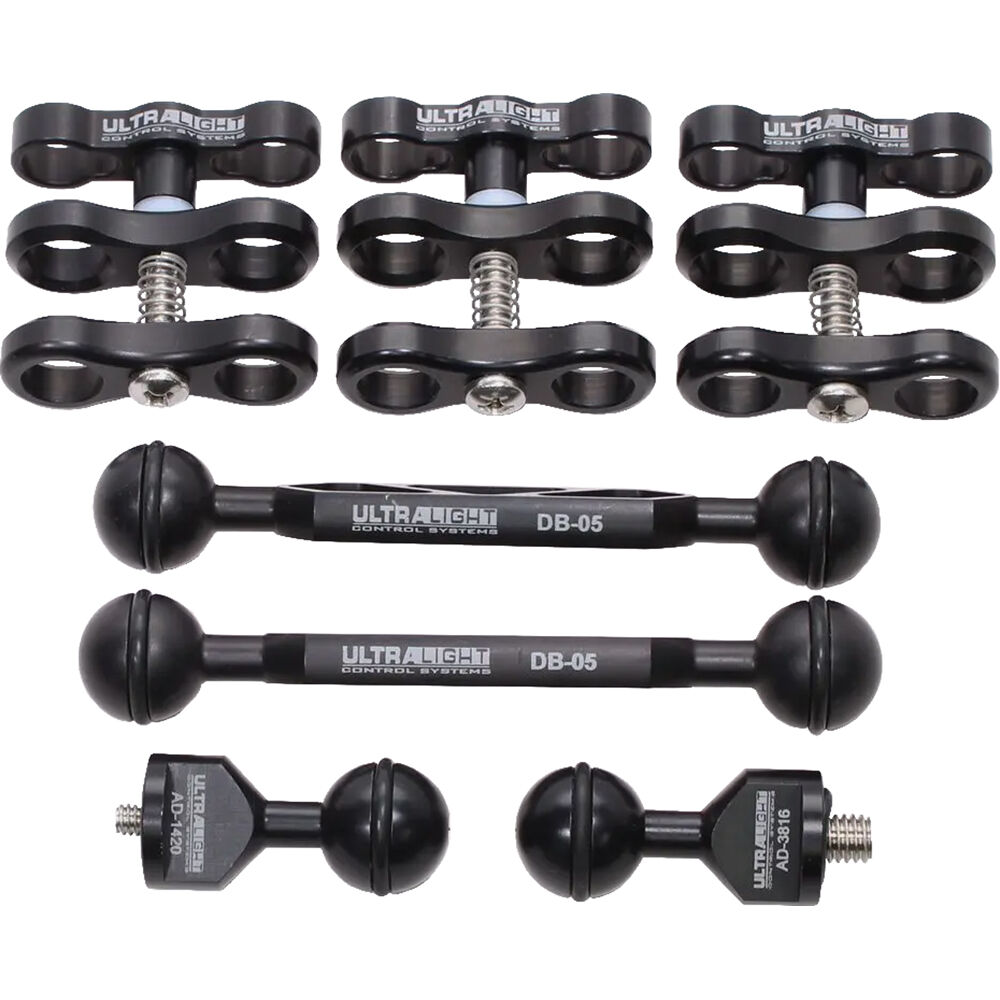 Ultralight Cinema Doble Brazo de 5"" con Adaptadores y Abrazaderas
