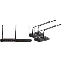 VocoPro Sistema Inalámbrico Digital-Quad-C-500 con Cuatro Micrófonos de Mesa