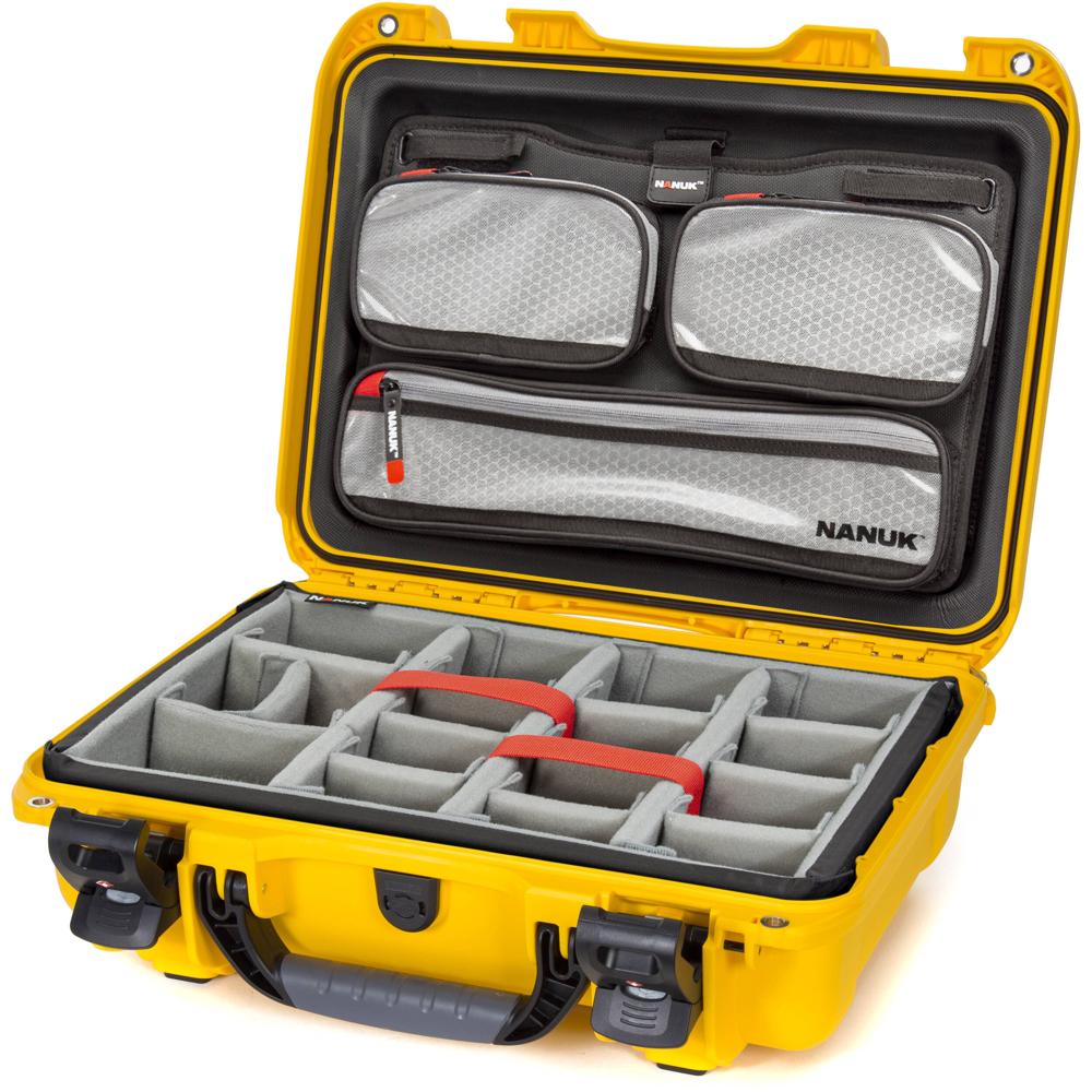 Nanuk 923 Maletín Duro Pro Photo Kit Amarillo 16.7L con Divisores Ajustables y Organizado