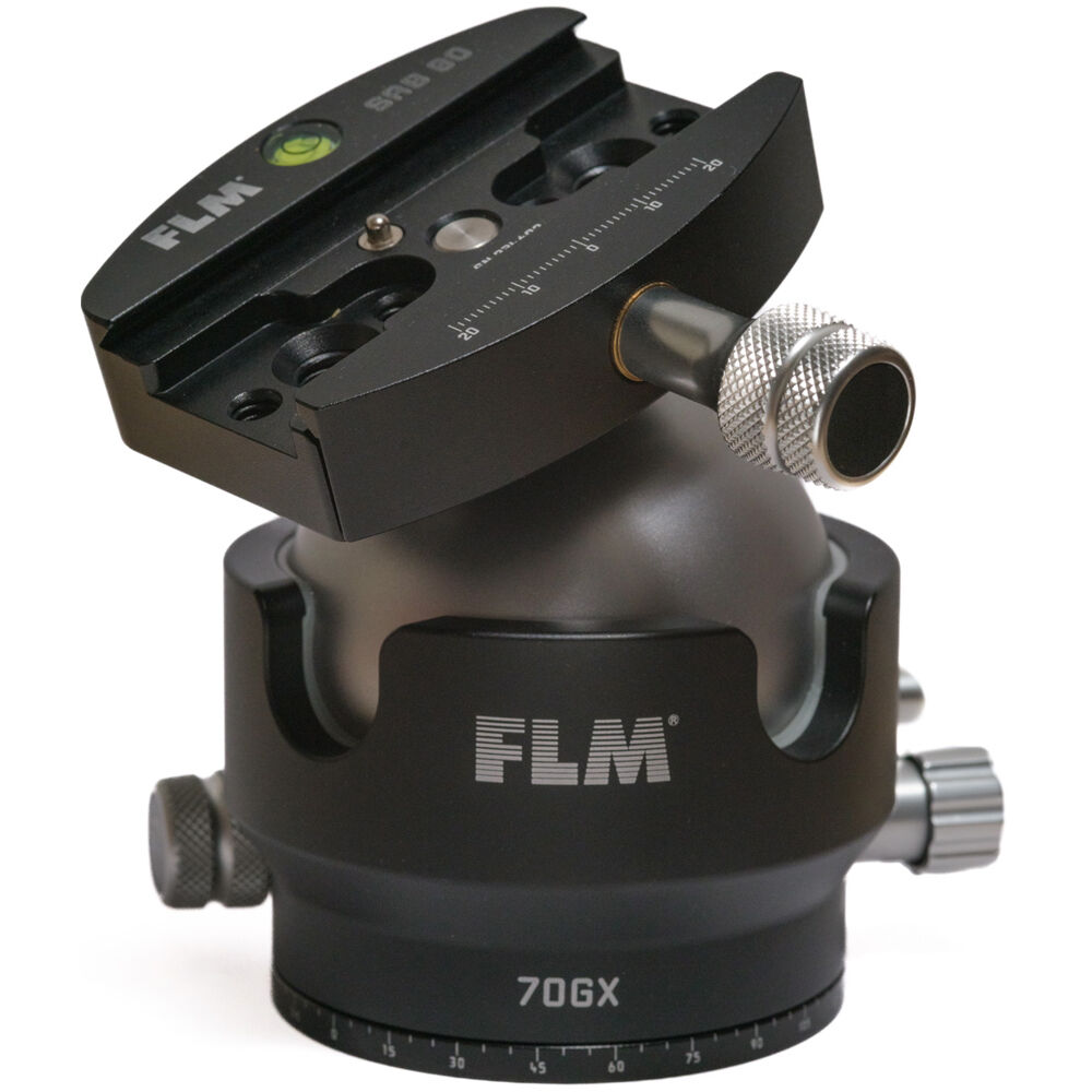 FLM Cabezal de Trípode 70GX con SRB-80 QR Clamp, Capacidad de Carga 110 lb, Construcción