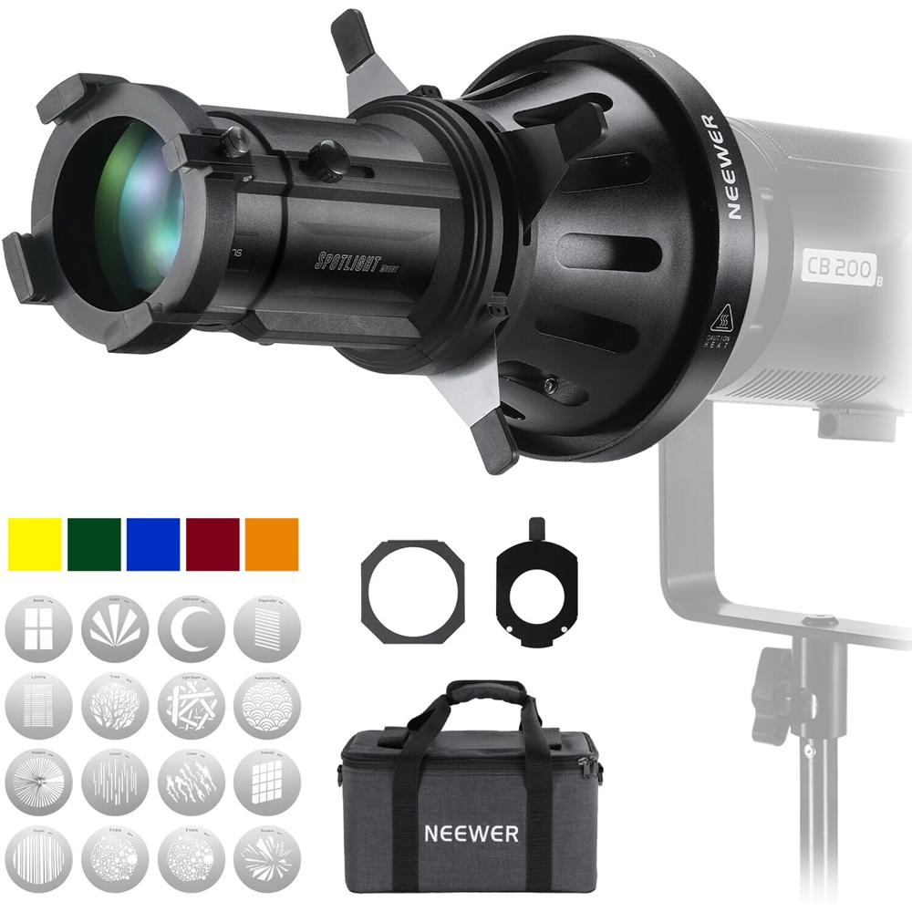 Neewer LS-39 Spotlight Bowens Mount 20° con 16 Gobos y 5 Filtros de Color