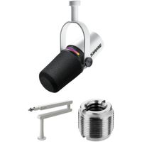 Shure MV7+ Micrófono Podcast XLR/USB con Brazo de Transmisión Ajustable Blanco